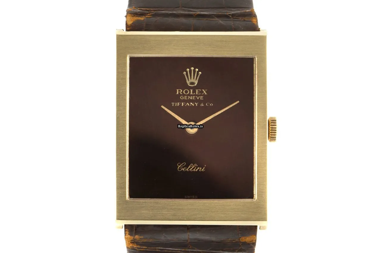 Fantastic Clone Rolex Cellini 4014 Caliber 1600 Manual Winding Movement 28.5x22.5mm Yellow Gold Case Mens/unisex Watch - Image 7