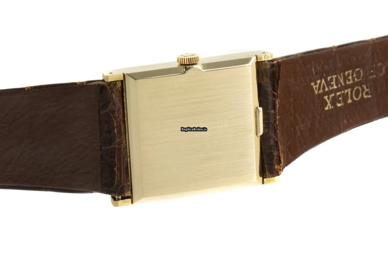 Fantastic Clone Rolex Cellini 4014 Caliber 1600 Manual Winding Movement 28.5x22.5mm Yellow Gold Case Mens/unisex Watch - Image 9