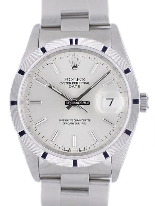 Well Made Knockoff Rolex Oyster Perpetual Date 15210 Caliber 3135 Automatic Movement 34mm Steel Case Watch