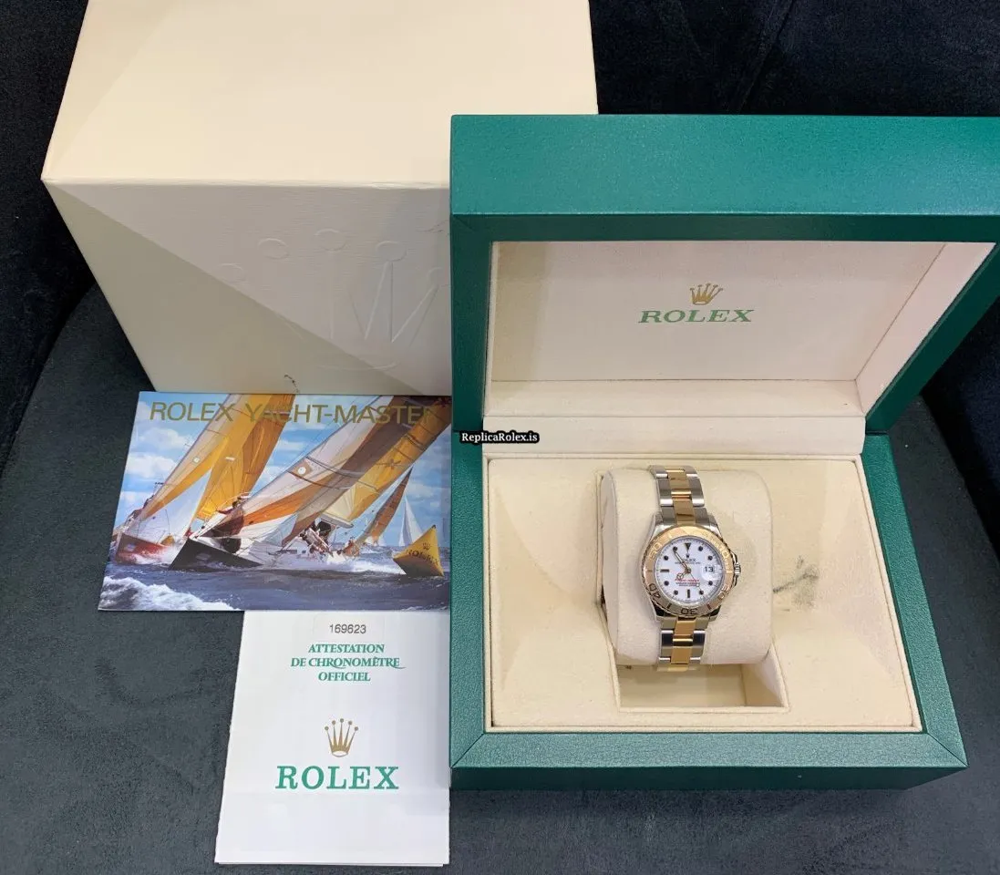 Excellent Replica Rolex Yacht-master 169623 Caliber 2235 Automatic Movement 29mm Gold/steel Case Womens Watch - Image 8