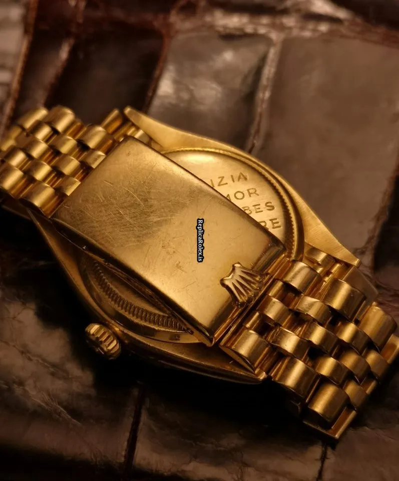 Design Replica Rolex Datejust Turn-o-graph 6309 Automatic Movement Yellow Gold Case Watch - Image 8