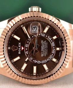 Lovely Replica Rolex Sky-dweller 326235 Caliber 9001 Automatic Movement 42mm Rose Gold Case Mens/unisex Watch