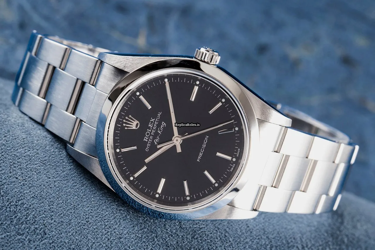Exquisite Imitation Rolex Air King Precision 14000m Caliber 3130 Automatic Movement 34mm Steel Case Mens/unisex Watch - Image 2