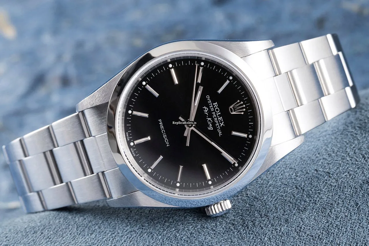 Exquisite Imitation Rolex Air King Precision 14000m Caliber 3130 Automatic Movement 34mm Steel Case Mens/unisex Watch - Image 3