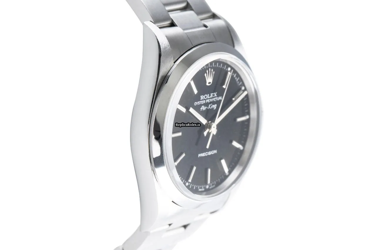 Exquisite Imitation Rolex Air King Precision 14000m Caliber 3130 Automatic Movement 34mm Steel Case Mens/unisex Watch - Image 6
