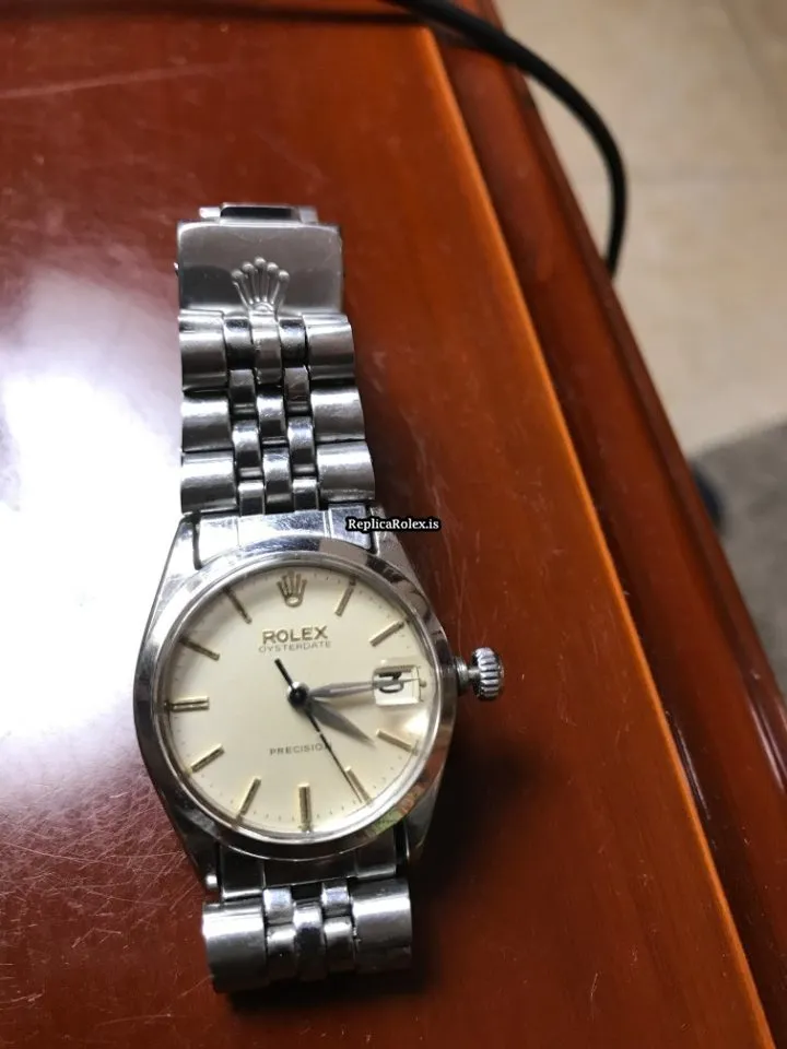 Popular Fake Rolex Oyster Precision 6466 Caliber 1215 Manual Winding Movement 31x34mm Steel Case Mens/unisex Watch - Image 4