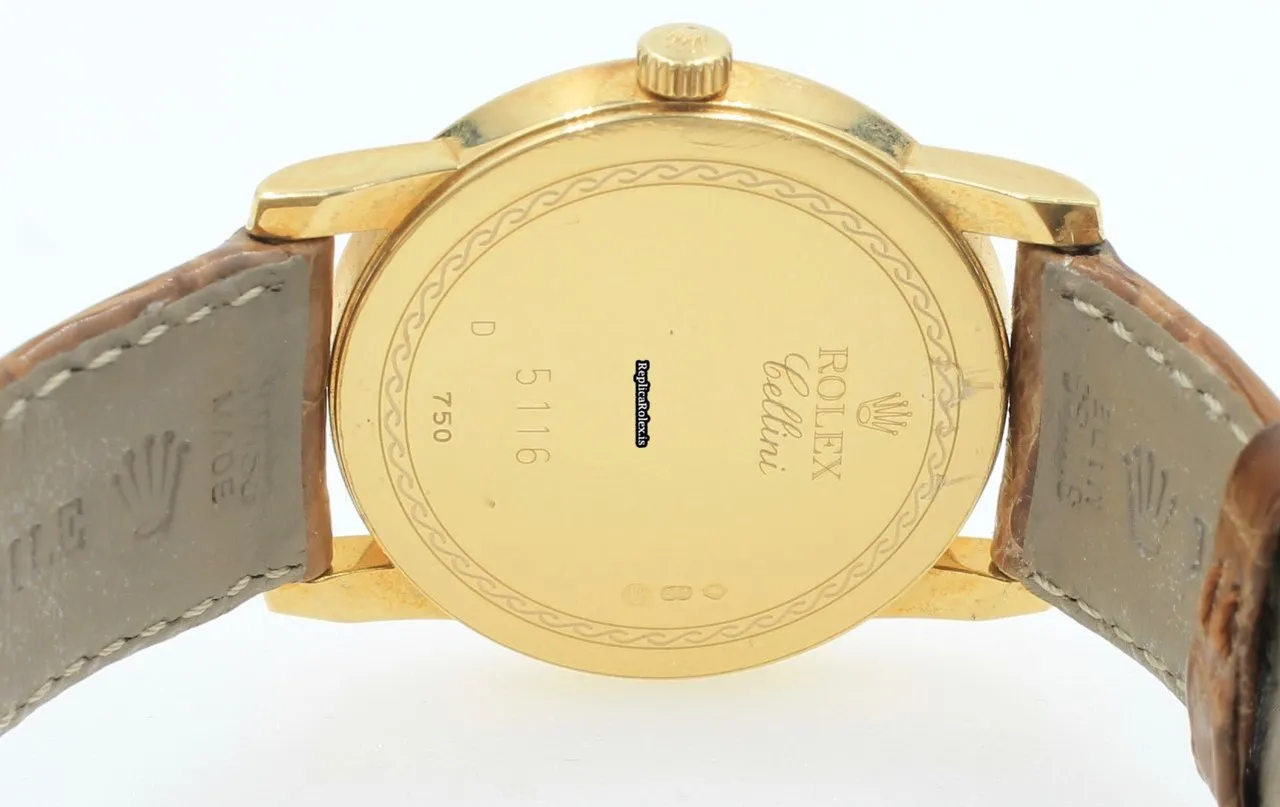 Reliable Replica Rolex Cellini 5116 Caliber 1602 Manual Winding Movement 32mm Yellow Gold Case Mens/unisex Watch - Image 10