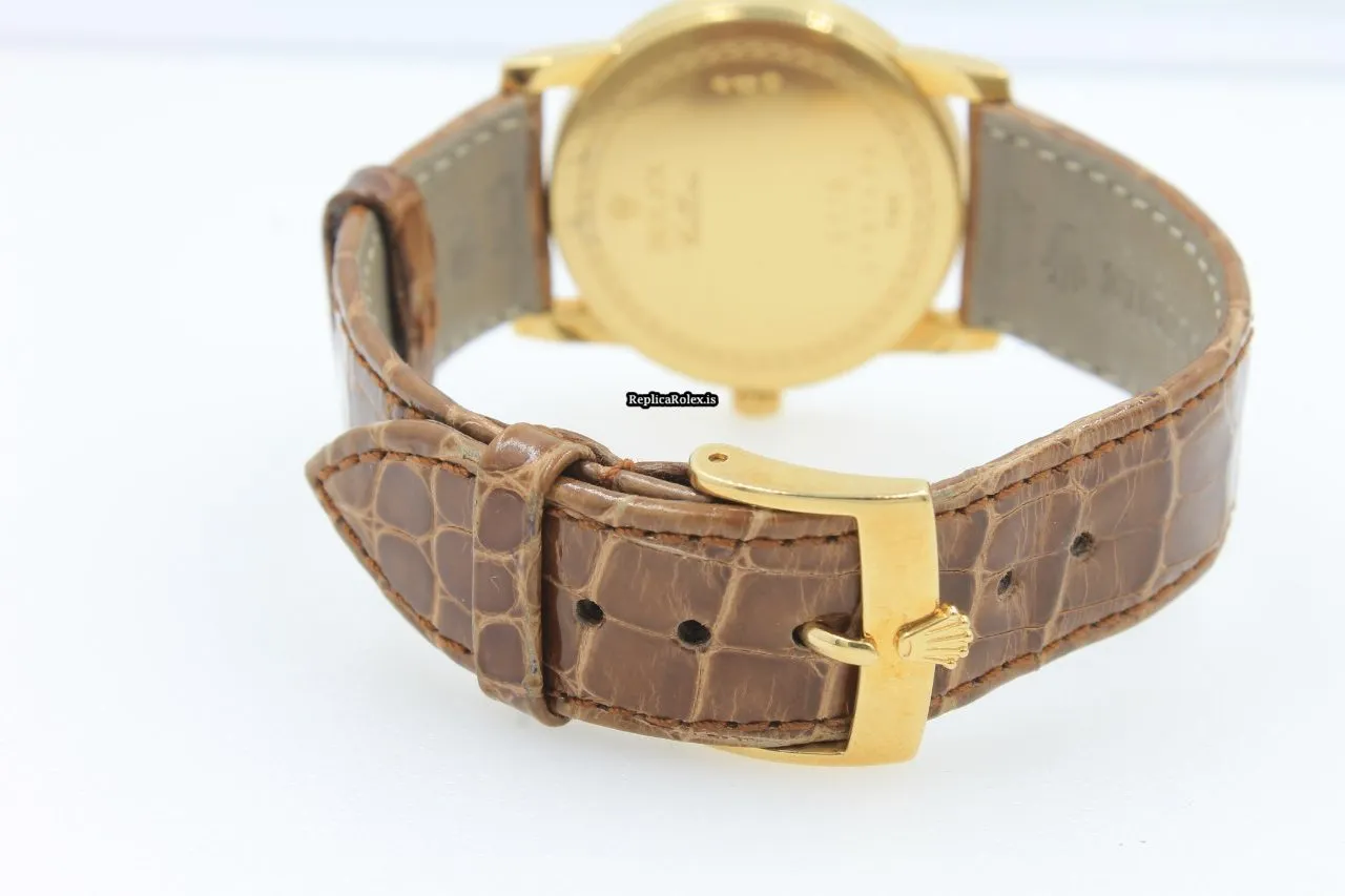 Reliable Replica Rolex Cellini 5116 Caliber 1602 Manual Winding Movement 32mm Yellow Gold Case Mens/unisex Watch - Image 11