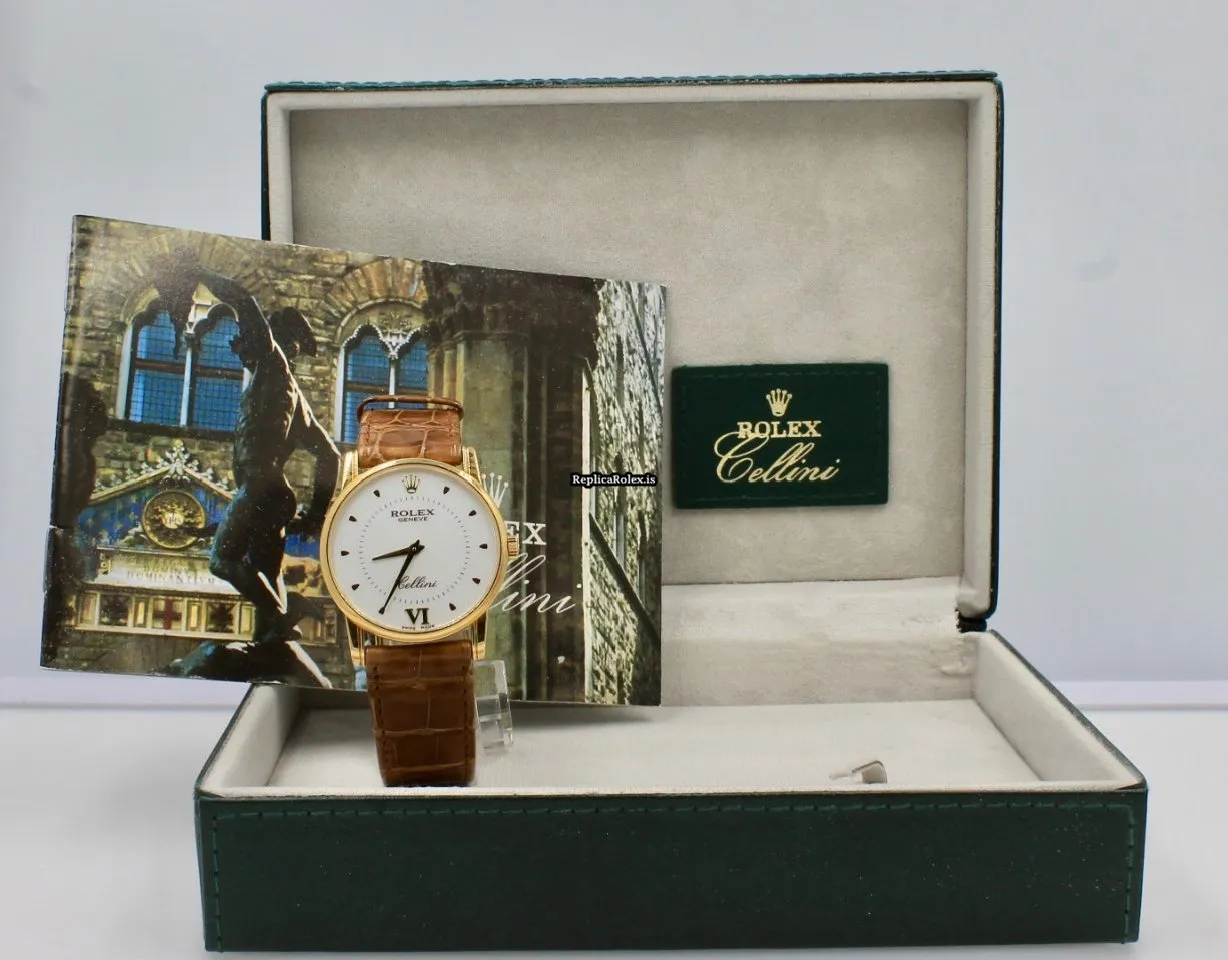 Reliable Replica Rolex Cellini 5116 Caliber 1602 Manual Winding Movement 32mm Yellow Gold Case Mens/unisex Watch - Image 2