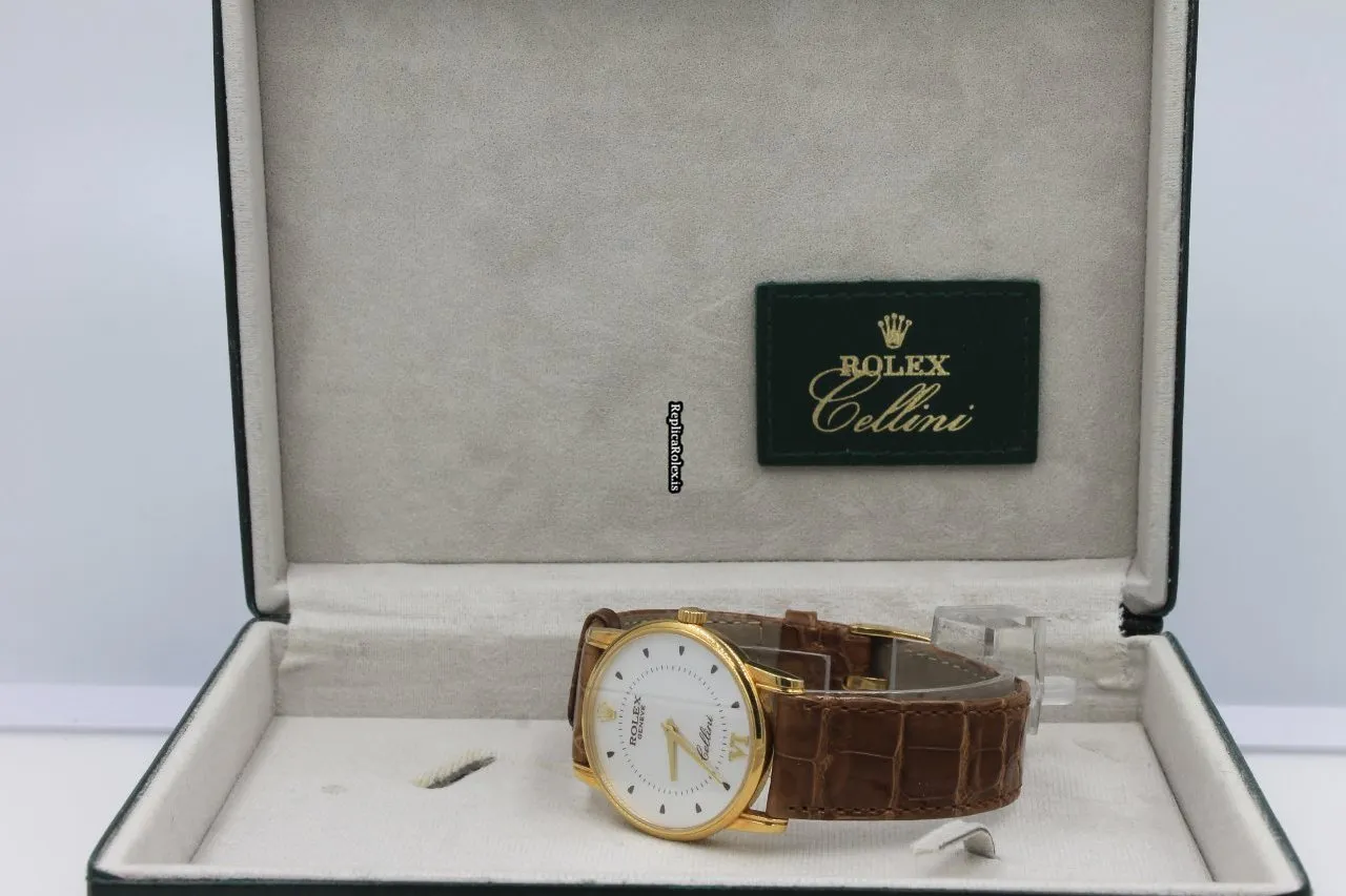 Reliable Replica Rolex Cellini 5116 Caliber 1602 Manual Winding Movement 32mm Yellow Gold Case Mens/unisex Watch - Image 3
