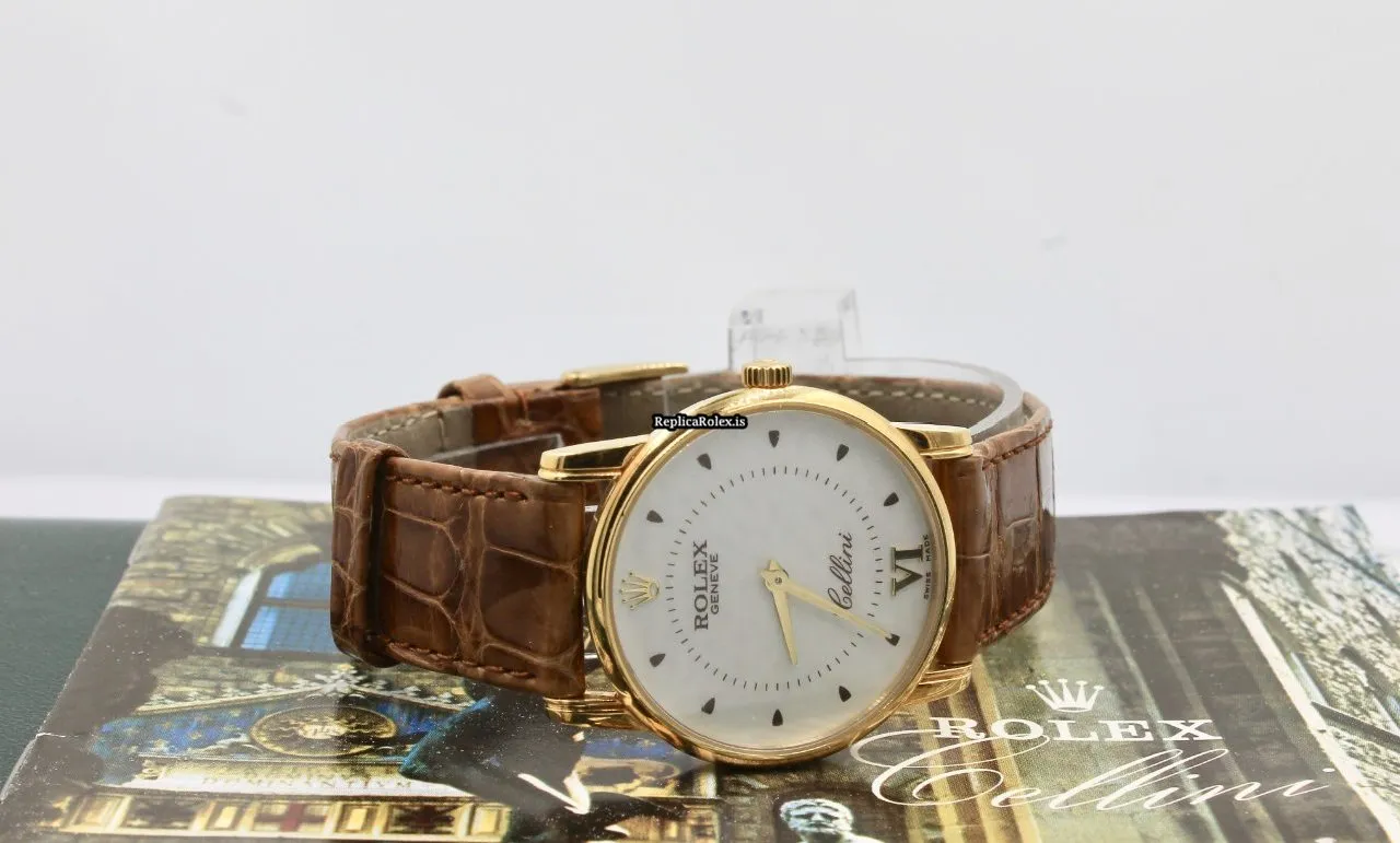 Reliable Replica Rolex Cellini 5116 Caliber 1602 Manual Winding Movement 32mm Yellow Gold Case Mens/unisex Watch - Image 4