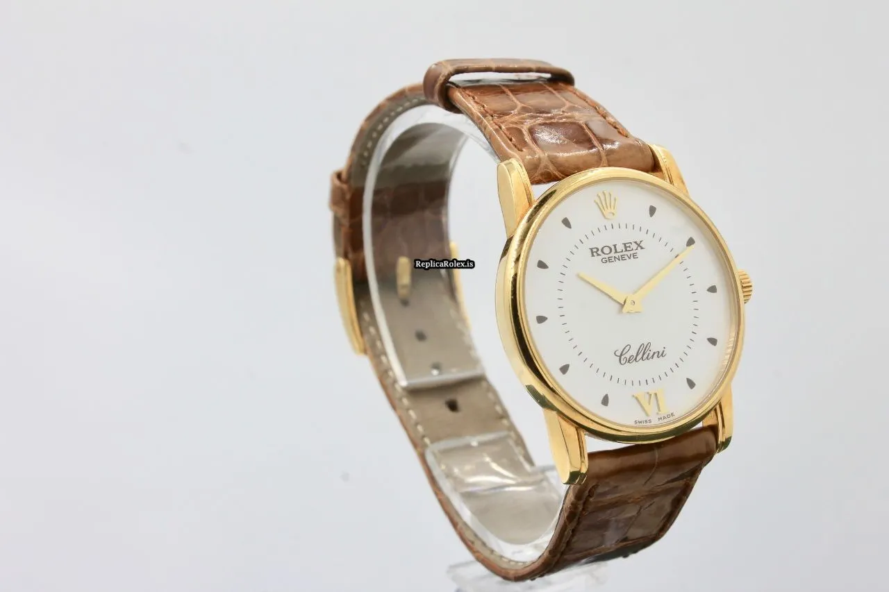Reliable Replica Rolex Cellini 5116 Caliber 1602 Manual Winding Movement 32mm Yellow Gold Case Mens/unisex Watch - Image 6