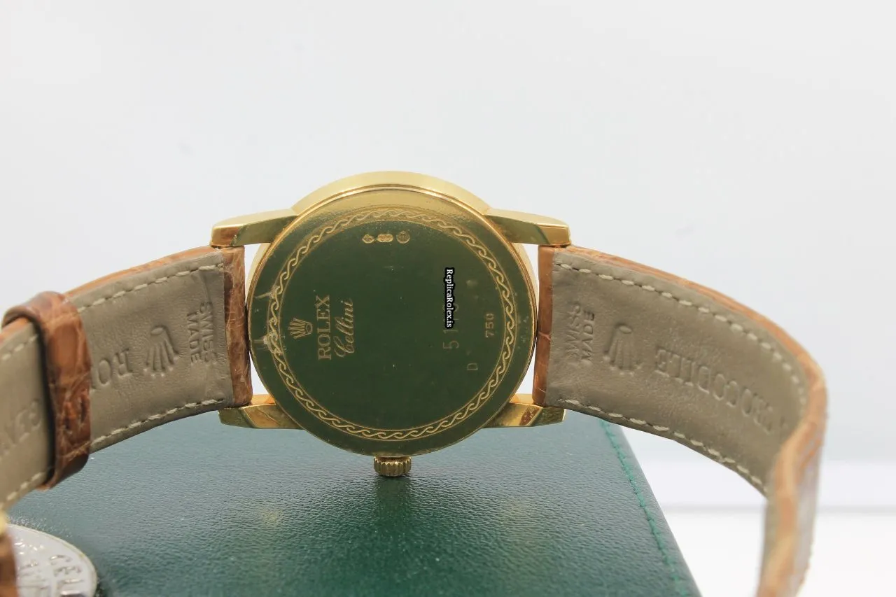 Reliable Replica Rolex Cellini 5116 Caliber 1602 Manual Winding Movement 32mm Yellow Gold Case Mens/unisex Watch - Image 9