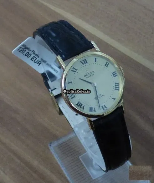 Inexpensive Replica Rolex Cellini 4109 Caliber 1600 Manual Winding Movement 26mm Yellow Gold Case Womens Watch