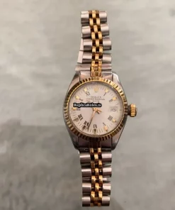 Cheap Imitation Rolex Oyster Perpetual Date 15053 Caliber 3035 Automatic Movement 24mm Gold/steel Case Womens Watch