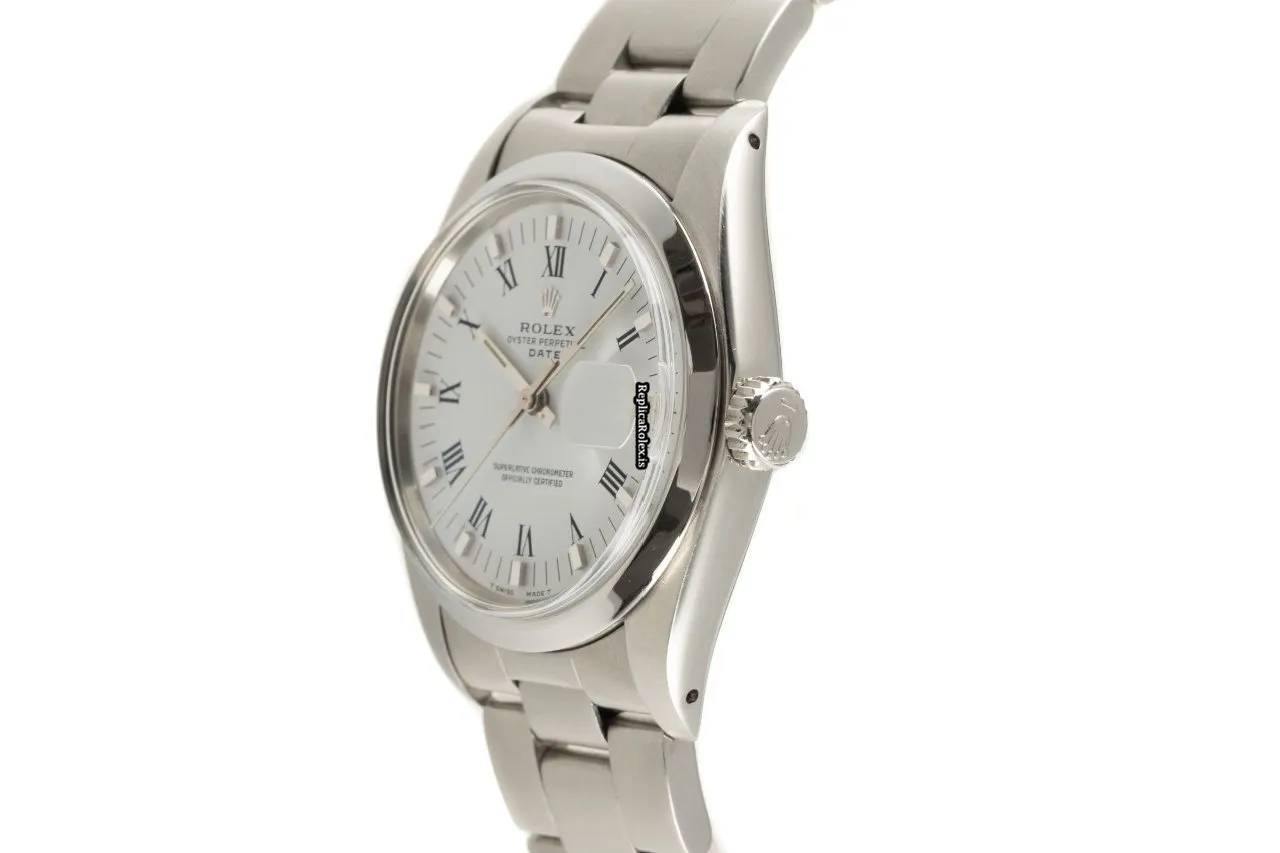Awesome Fake Rolex Oyster Perpetual Date 1500 Caliber 1570 Automatic Movement 34mm Steel Case Mens/unisex Watch - Image 5