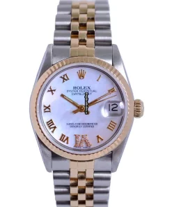 Luxury Fake Rolex Lady-datejust 68273 Caliber 2135 Automatic Movement 31mm Gold/steel Case Womens Watch