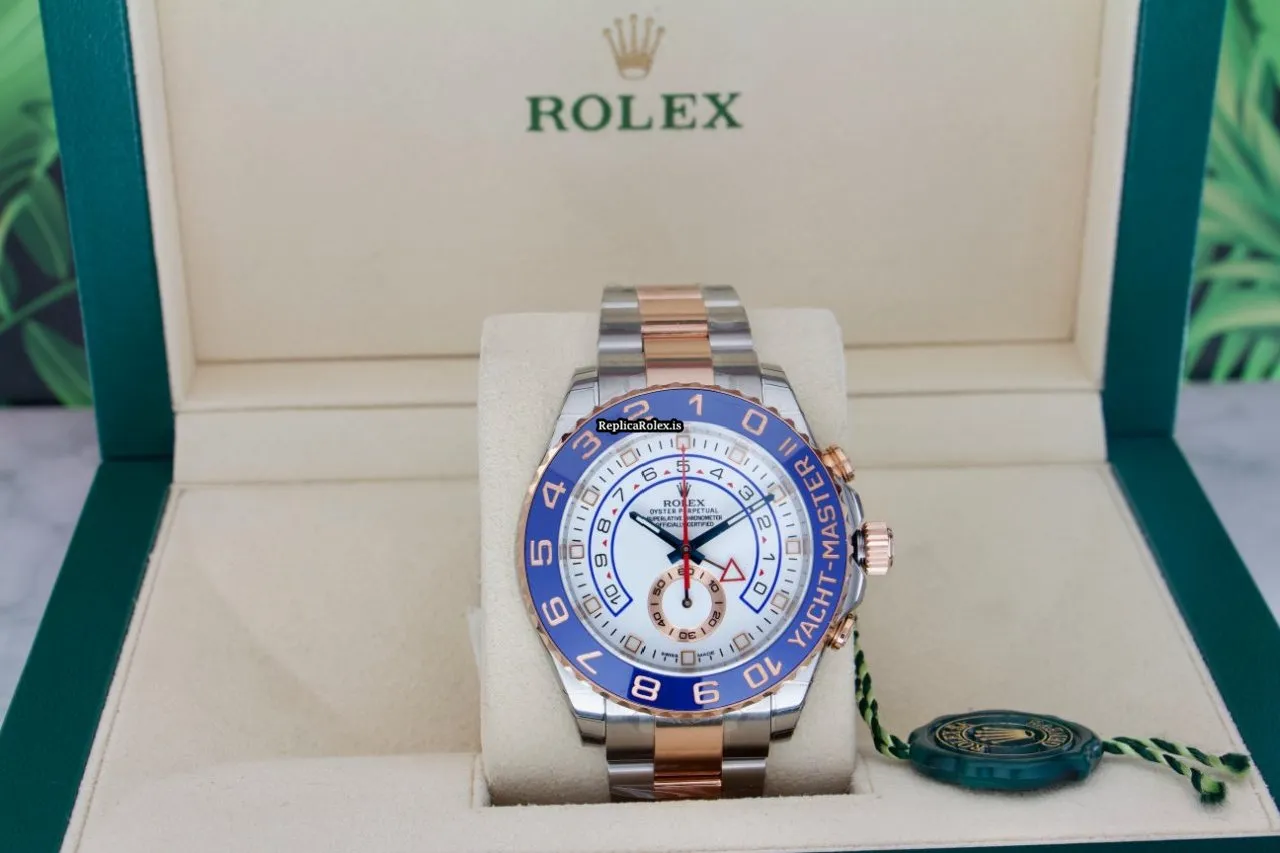 Fantastic Fake Rolex Yacht-master II 116681 Caliber 4161 Automatic Movement 44mm Gold/steel Case Mens/unisex Watch - Image 4