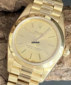 Excellent Clone Rolex Oyster Perpetual 76198 Automatic Movement 26mm Yellow Gold Case Watch