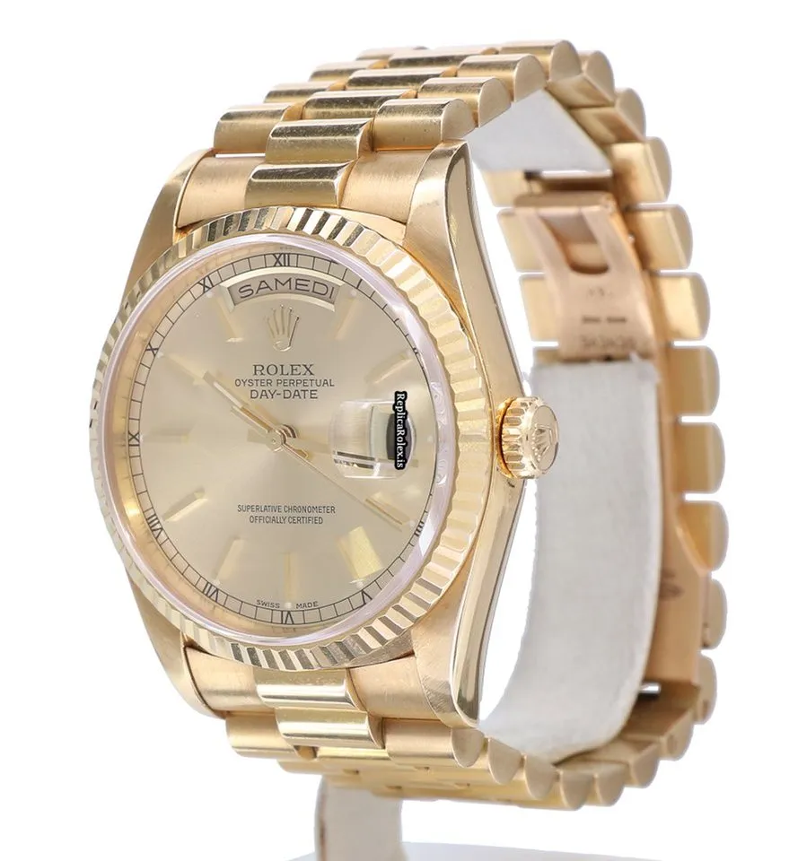 Unique Fake Rolex Day-date 36 18238 Caliber 3155 Automatic Movement 36mm Yellow Gold Case Mens/unisex Watch