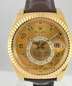 Aaa Replica Rolex Sky-dweller 326138 Caliber 9001 Automatic Movement 42mm Yellow Gold Case Mens/unisex Watch
