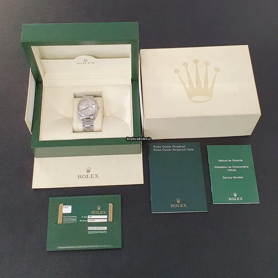 Unique Replica Rolex Oyster Perpetual Date 115234 Automatic Movement 34mm Watch - Image 6