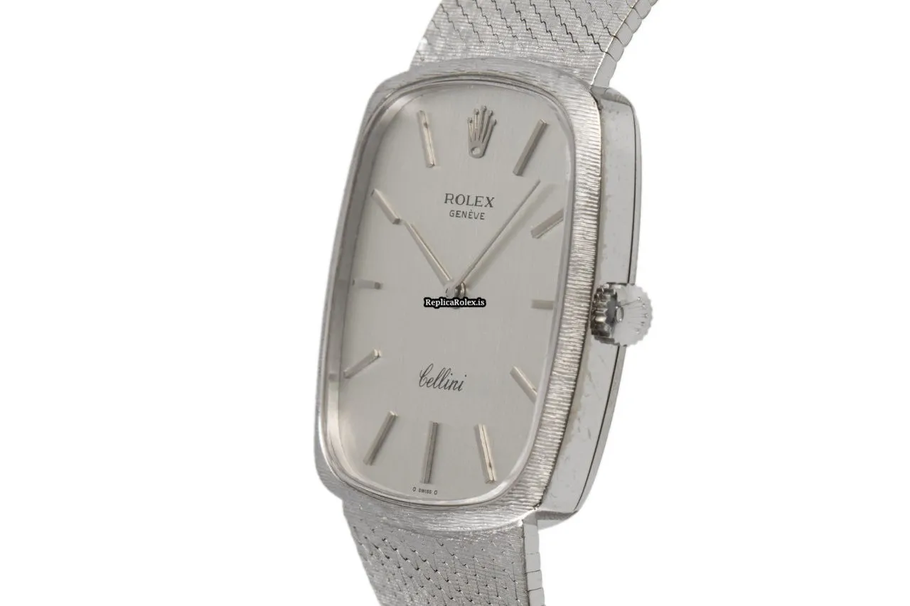 Incredible Replica Rolex Cellini 4096 Caliber 1600 Manual Winding Movement 30.5x28.5mm White Gold Case Mens/unisex Watch - Image 5