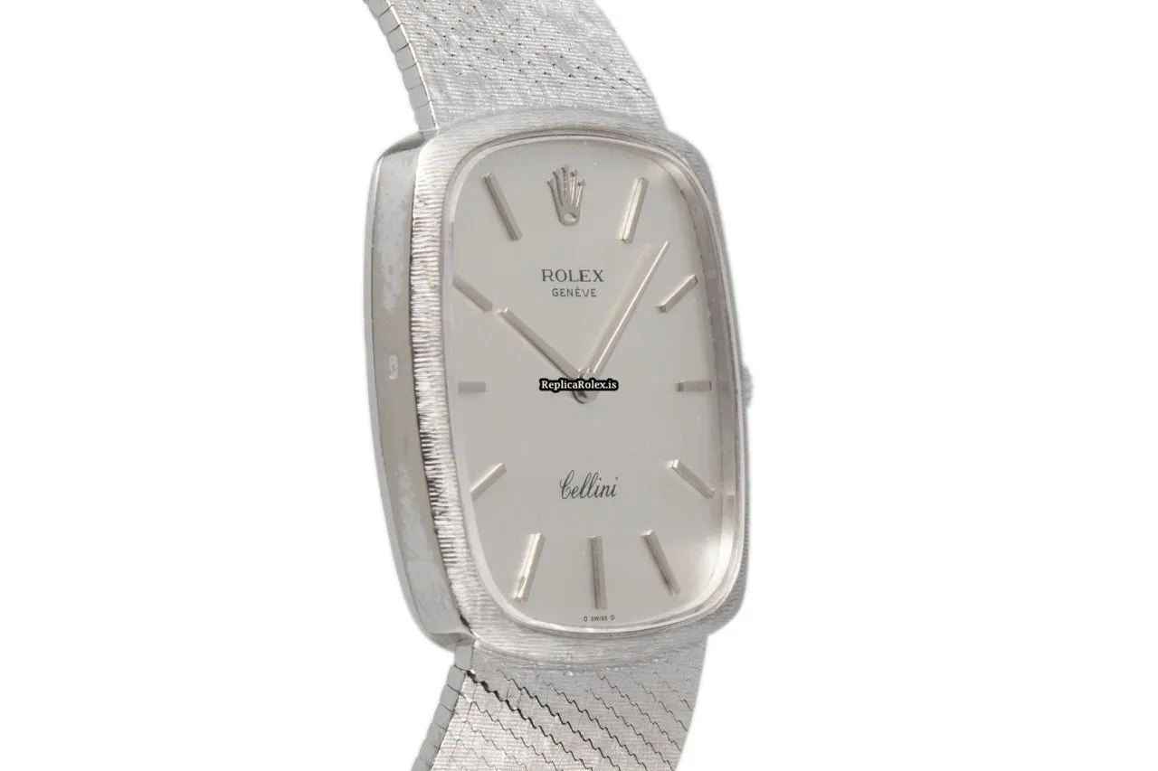 Incredible Replica Rolex Cellini 4096 Caliber 1600 Manual Winding Movement 30.5x28.5mm White Gold Case Mens/unisex Watch - Image 6