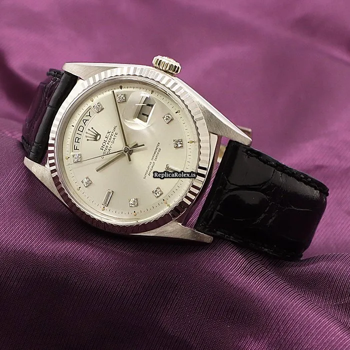 Well Made Copy Rolex Day-date 36 1803/9 Automatic Movement 36mm White Gold Case Watch - Image 3