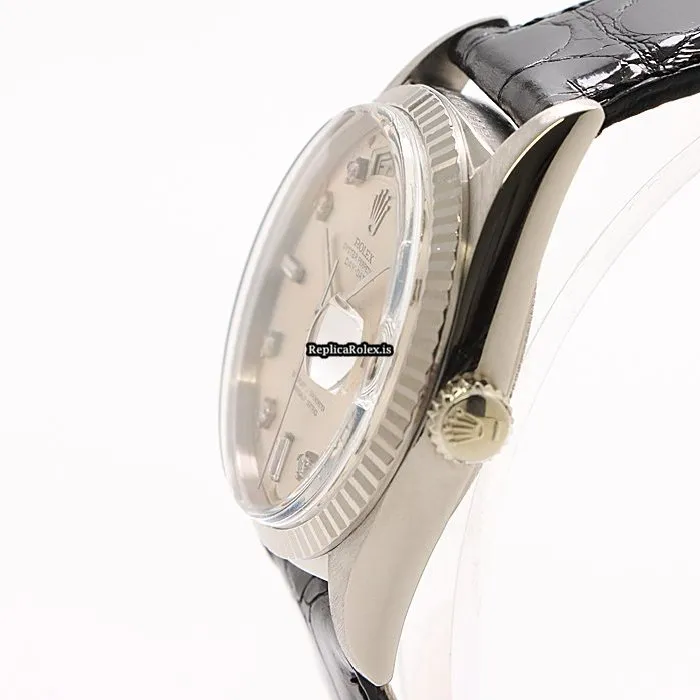 Well Made Copy Rolex Day-date 36 1803/9 Automatic Movement 36mm White Gold Case Watch - Image 7