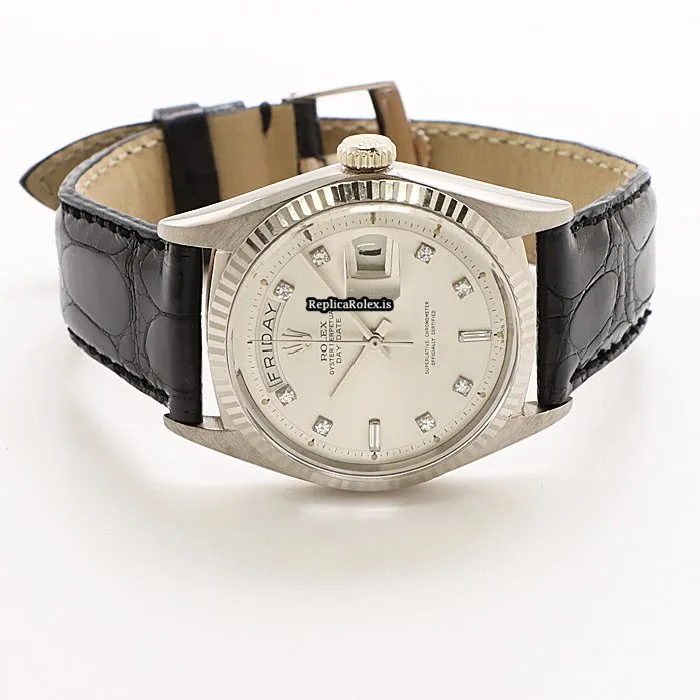 Well Made Copy Rolex Day-date 36 1803/9 Automatic Movement 36mm White Gold Case Watch - Image 9