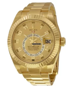 Epic Fake Rolex Sky-dweller 326938 Automatic Movement 42mm Yellow Gold Case Mens/unisex Watch