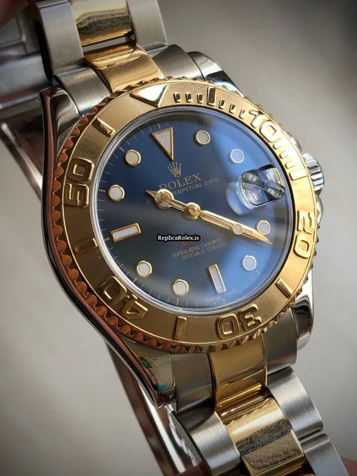Beautiful Fake Rolex Yacht-master 168623 Caliber 2235 Automatic Movement 35mm Gold/steel Case Mens/unisex Watch - Image 10