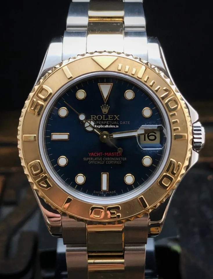 Beautiful Fake Rolex Yacht-master 168623 Caliber 2235 Automatic Movement 35mm Gold/steel Case Mens/unisex Watch - Image 2