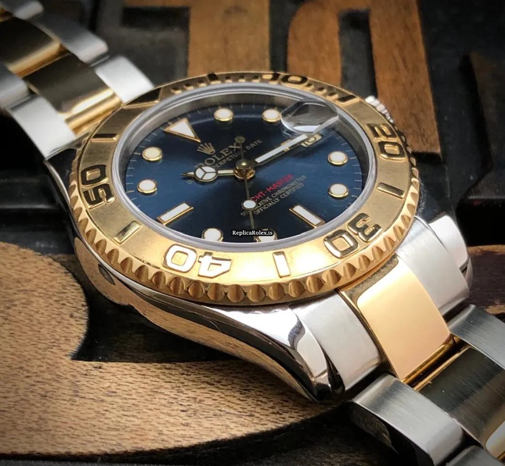 Beautiful Fake Rolex Yacht-master 168623 Caliber 2235 Automatic Movement 35mm Gold/steel Case Mens/unisex Watch - Image 3