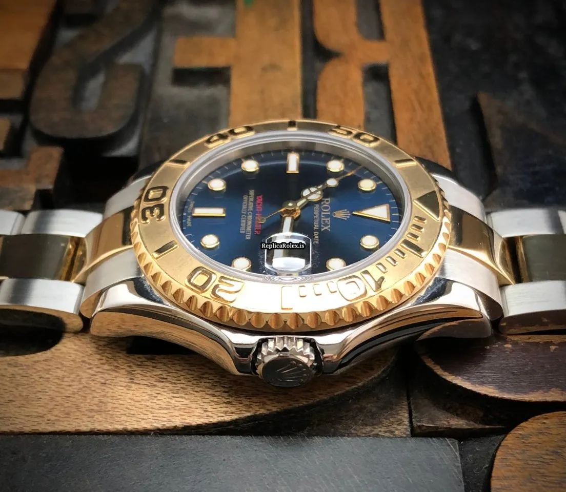 Beautiful Fake Rolex Yacht-master 168623 Caliber 2235 Automatic Movement 35mm Gold/steel Case Mens/unisex Watch - Image 4