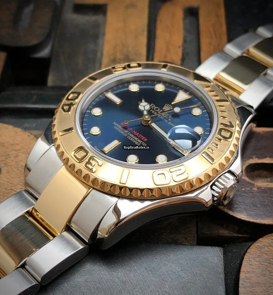 Beautiful Fake Rolex Yacht-master 168623 Caliber 2235 Automatic Movement 35mm Gold/steel Case Mens/unisex Watch - Image 5