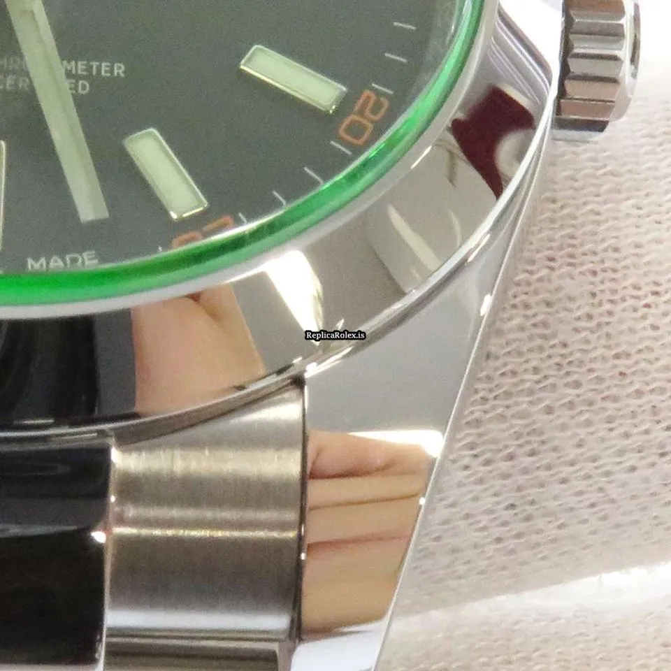 Swiss Imitation Rolex Milgauss 116400gv Caliber 3131 Automatic Movement 40mm Steel Case Mens/unisex Watch - Image 6
