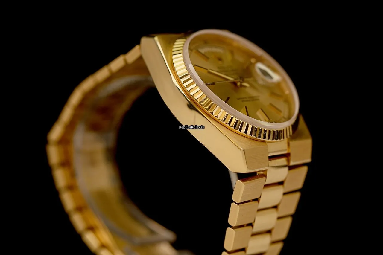Good Replica Rolex Day-date Oysterquartz 19018 Caliber 5055 Quartz Movement 36mm Yellow Gold Case Mens/unisex Watch - Image 5