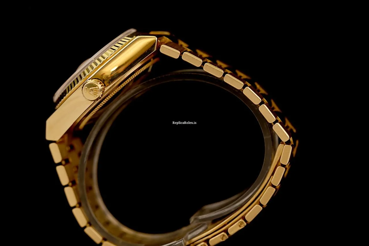 Good Replica Rolex Day-date Oysterquartz 19018 Caliber 5055 Quartz Movement 36mm Yellow Gold Case Mens/unisex Watch - Image 8