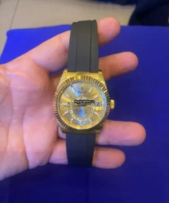 Aaa Fake Rolex Sky-dweller 326238-0007 Caliber 9001 Automatic Movement 42mm Yellow Gold Case Mens/unisex Watch