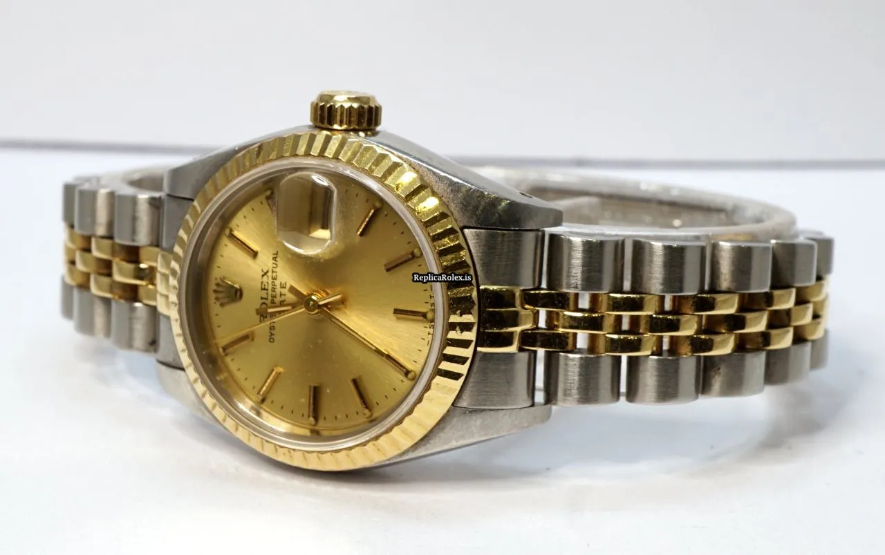 Superior Replica Rolex Lady-datejust 69173 Caliber 2135 Automatic Movement 26mm Gold/steel Case Womens Watch - Image 2