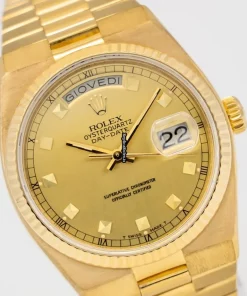 Quality Fake Rolex Day-date Oysterquartz 19018 Caliber 5055 Quartz Movement 36mm Yellow Gold Case Mens/unisex Watch