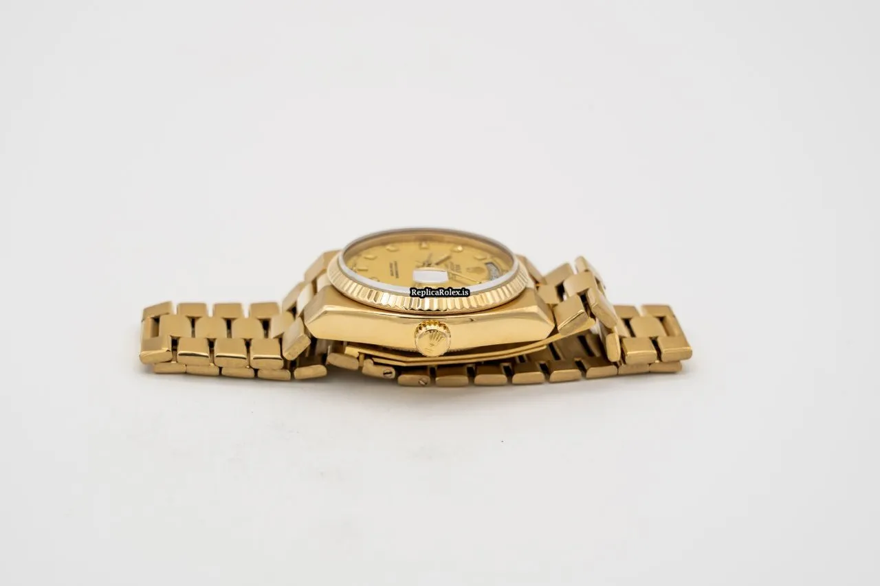 Quality Fake Rolex Day-date Oysterquartz 19018 Caliber 5055 Quartz Movement 36mm Yellow Gold Case Mens/unisex Watch - Image 7