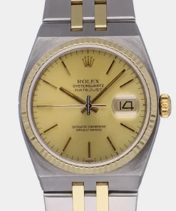 Fine Replica Rolex Datejust Oysterquartz 17013 Caliber 5035 Quartz Movement 36x42mm Gold/steel Case Mens/unisex Watch