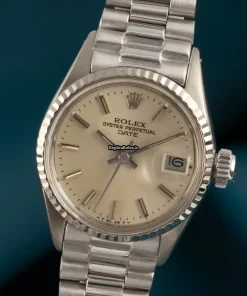 Wonderful Fake Rolex Oyster Perpetual Lady Date 6516 Caliber 1160 Automatic Movement 26mm White Gold Case Womens Watch