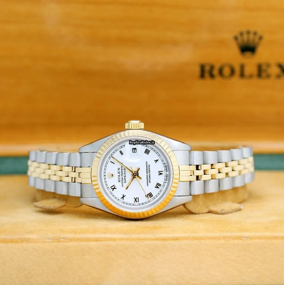 Wholesale Copies Rolex Lady-datejust 69173 Caliber 2135 Automatic Movement 26x42mm Gold/steel Case Womens Watch - Image 2