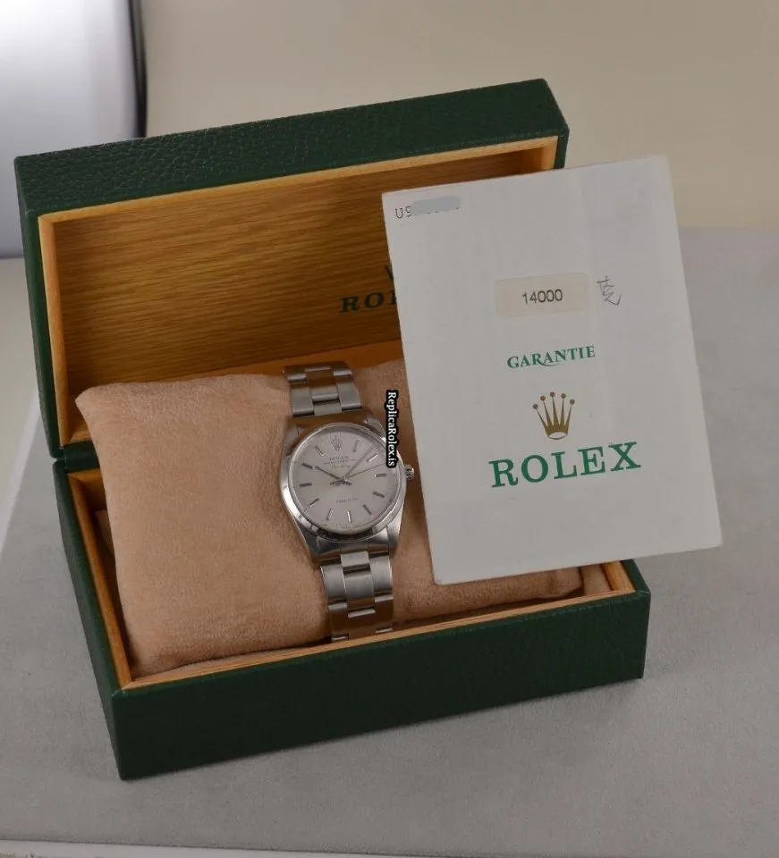 Good Replicas Rolex Air King Precision 14000m Caliber 3130 Automatic Movement 34mm Steel Case Mens/unisex Watch - Image 6