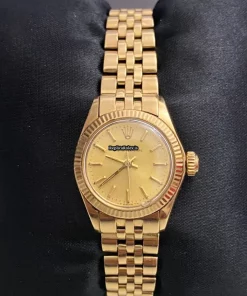 Trustworthy Replica Rolex Oyster Perpetual 26 6719 Caliber 2030 Automatic Movement 24x27mm Yellow Gold Case Womens Watch