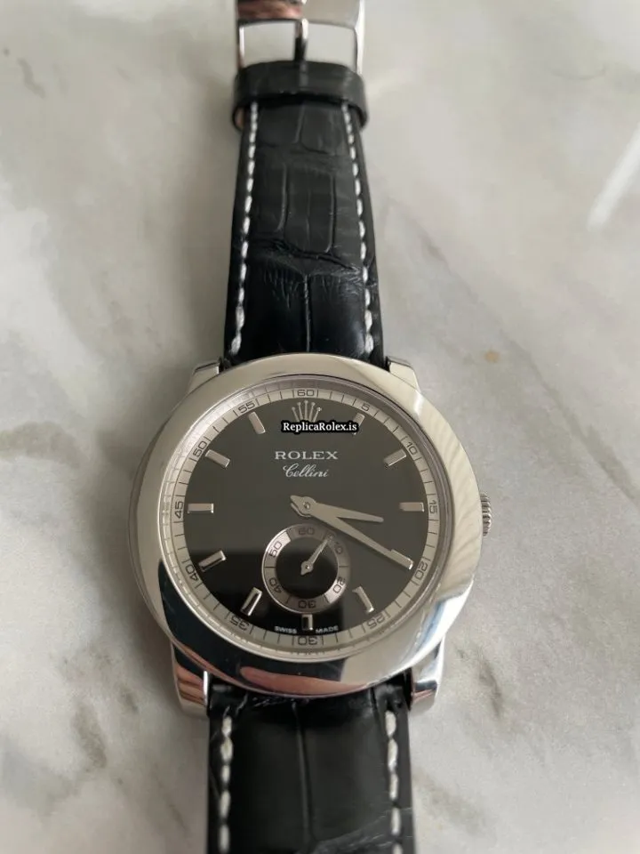 Great Replica Rolex Cellini 5241 Manual Winding Movement 38mm Platinum Case Mens/unisex Watch - Image 8